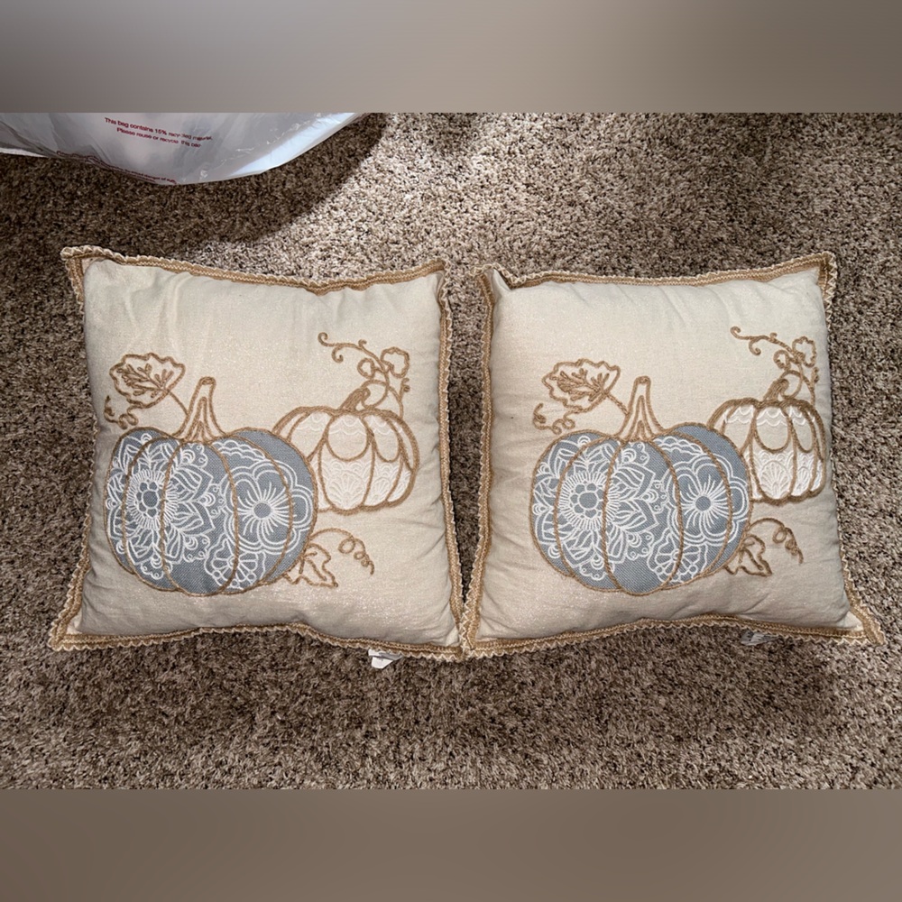 Halloween pillow fall pillow set crochet pumpkin pillows thanksgiving throw